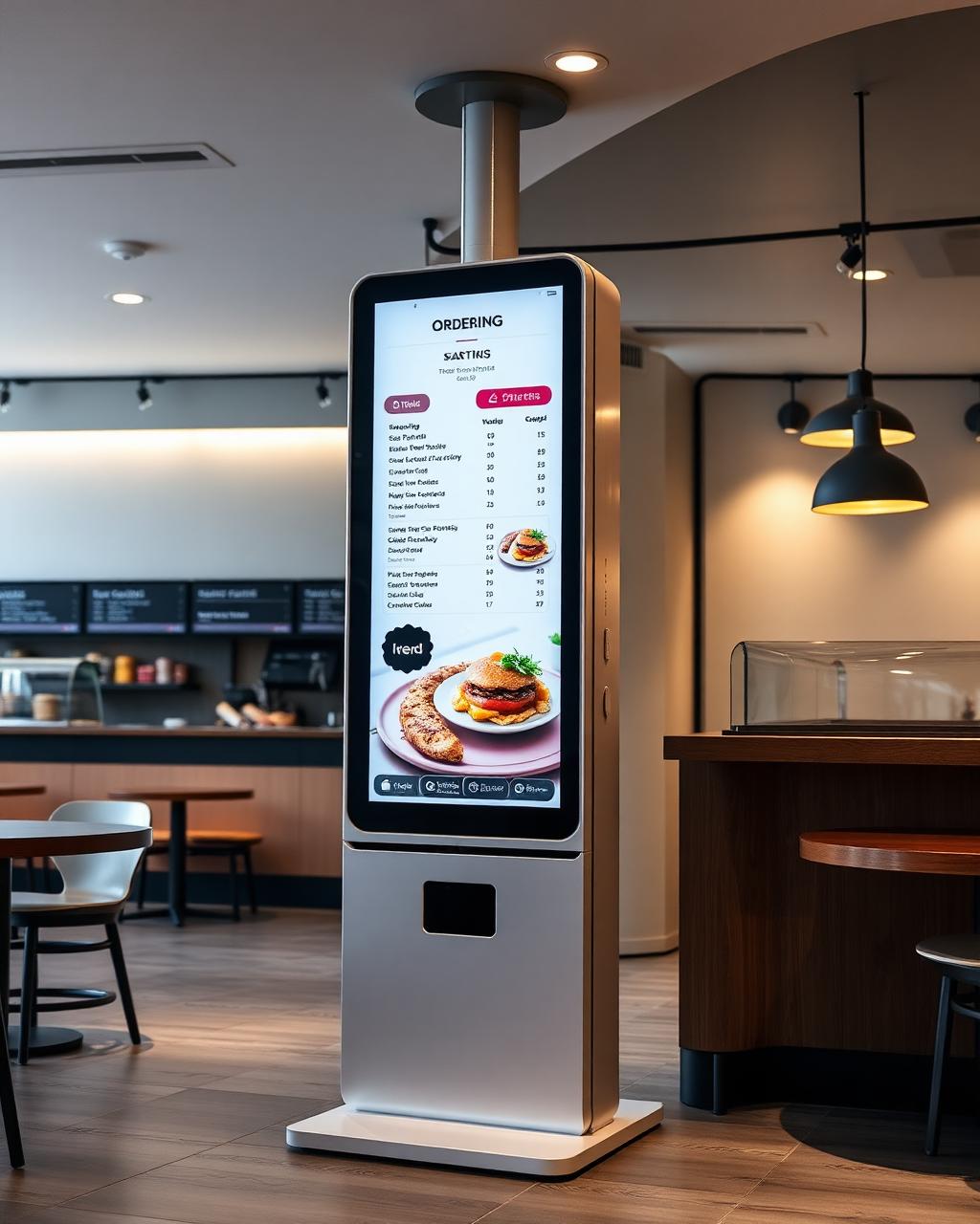EasyTouch kundkiosk i restaurangmiljö
